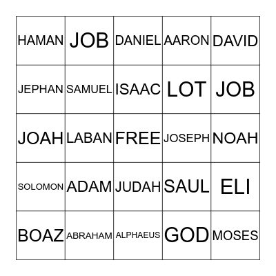 FATHERS OF THE BIBLE Bingo Card