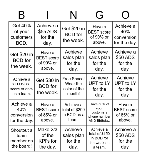 Vera Bradley May Bingo Card