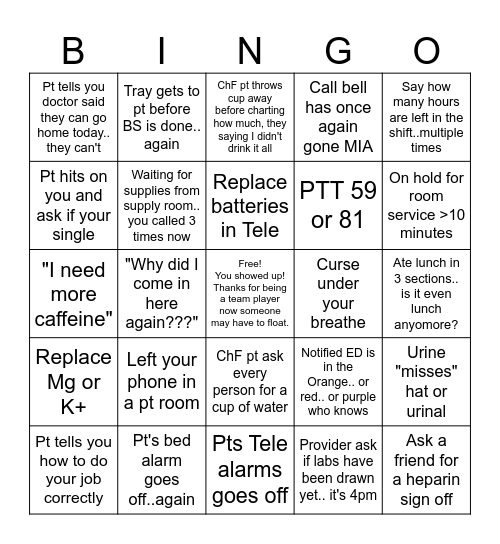 Shift on R9 Bingo Card