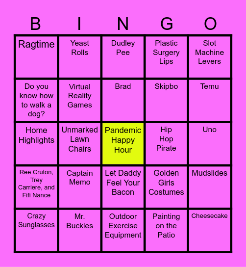 GOOD TIMES Bingo Card