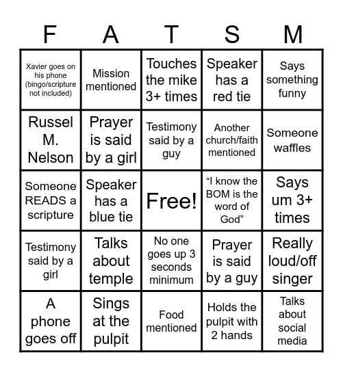 Aloha Bingo Card