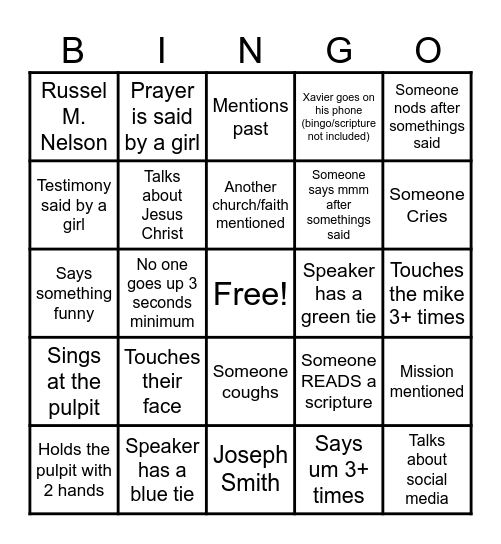 Aloha Bingo Card