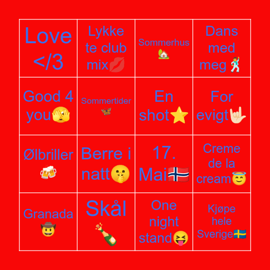 17 MAI 🇳🇴🤍 Bingo Card