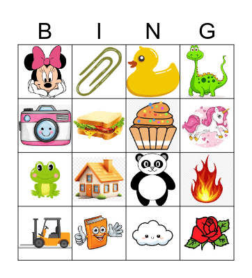 kids bingo Card