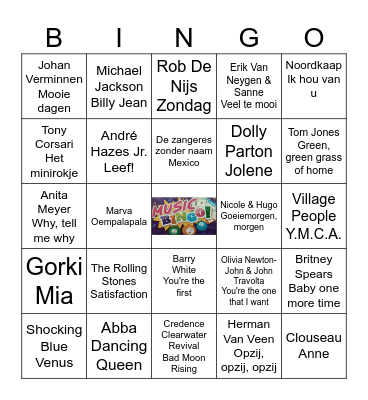 Wij halen alles uit onze platenkast! Bingo Card