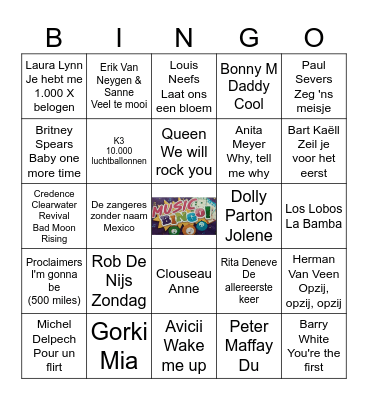 Wij halen alles uit onze platenkast! Bingo Card