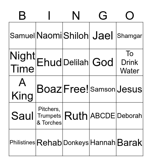 Old Testament Bingo Card