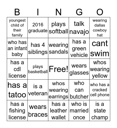 MINGLE BINGO Card