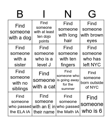 Find a Person Bingo Card