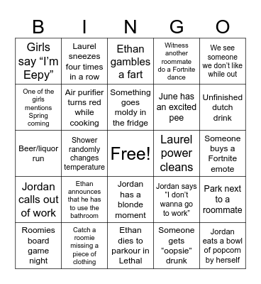 Patrick Bingo Card