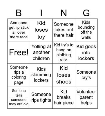 Pink show Bingo Card