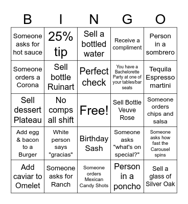 Cinco de Bingo Card