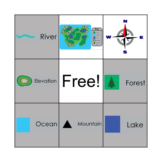 Map Symbol Bingo Card