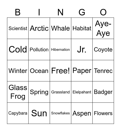 Celebration Bingo Card