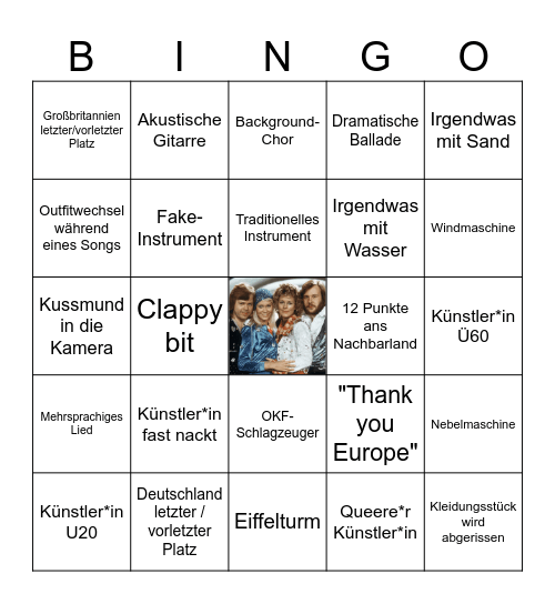 ESC Bingo Card