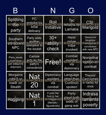 Sunforged Episode 26: They Steal, All Six of Them Bingo Card