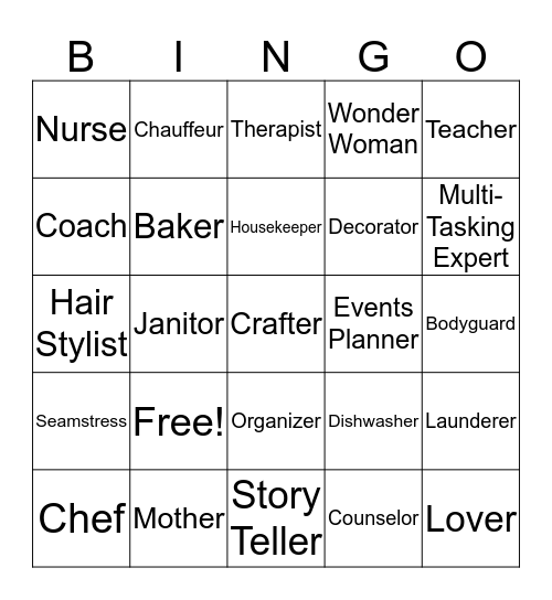 BREAK Bingo Card