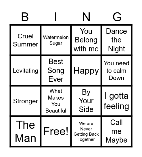 Emma Bingo! Bingo Card