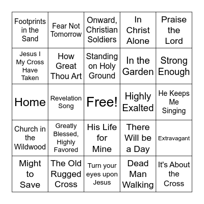 Gospel SINGO Bingo Card