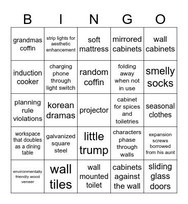 function house brainrot Bingo Card