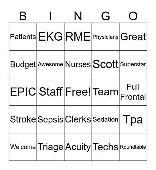 Staff Meeting Bingo!!! Bingo Card