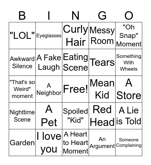 MOVIE Bingo Card