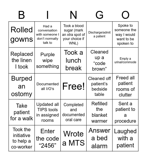 R3 Bingo Card