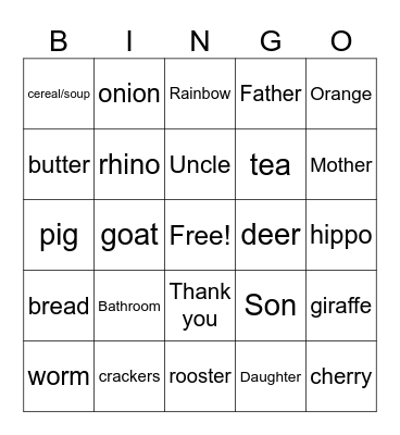 LFS ASL Club Bingo Card