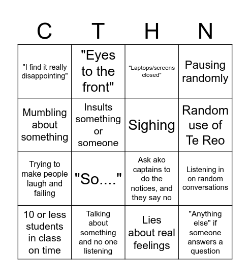 CATHERINE'S BINGO Card