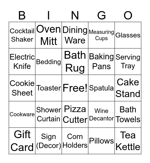 Beth's Bridal Bingo! Bingo Card