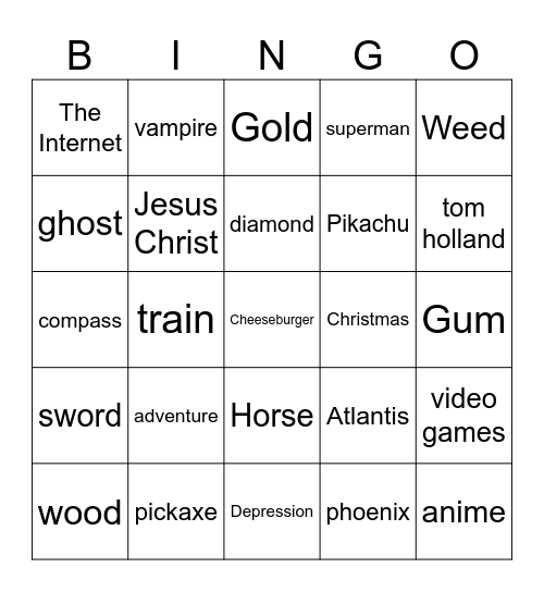 Infinite Craft Bingo Card