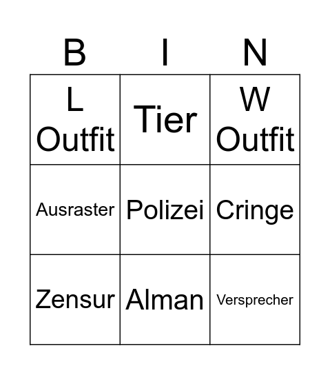 Quiz Taxi Bingo Card