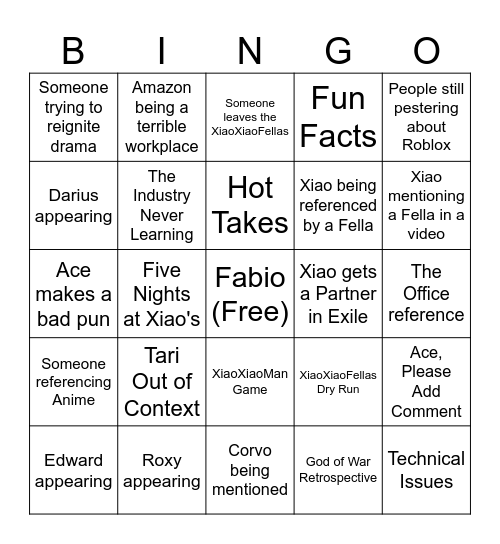 XiaoXiaoMan 2024 Bingo Card