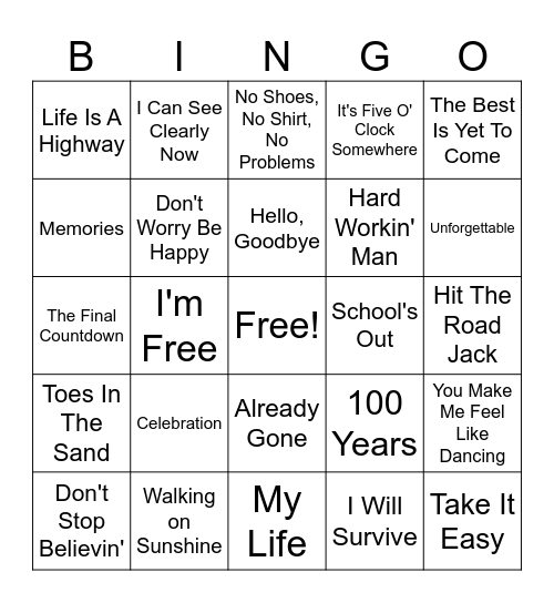 Kim's Retirement BINGO Fun! Bingo Card