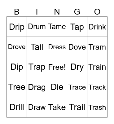 tr, dr Bingo Card