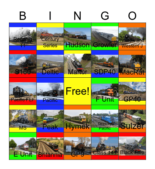 Luxury Trains through the years Bingo Card