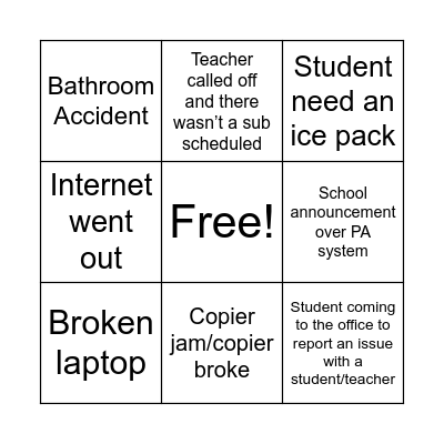 Teacher Appreciation Week BINGO Card