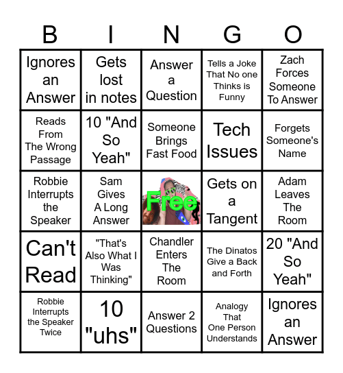 Zach's Bingo Card