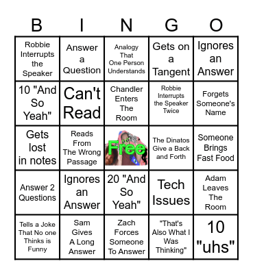 Zach's Bingo Card