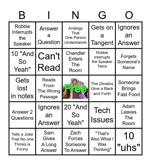 Zach's Bingo Card