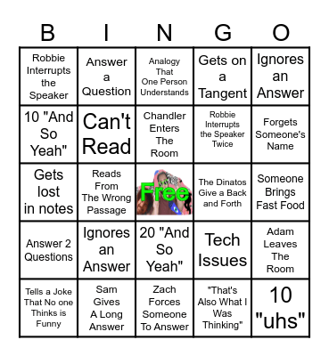 Zachary Bingo Card