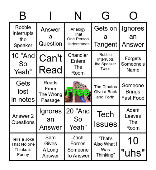 Zachary Bingo Card