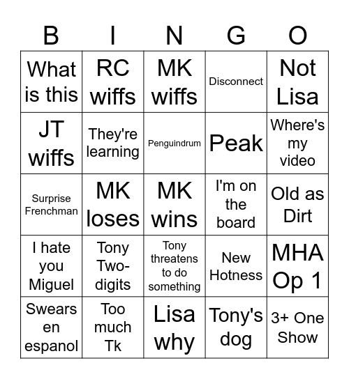 AMQ Bingo Card