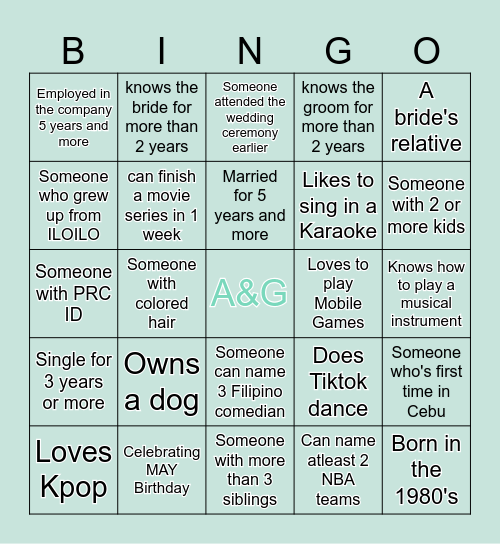 ARBANgotGAZE Bingo Card