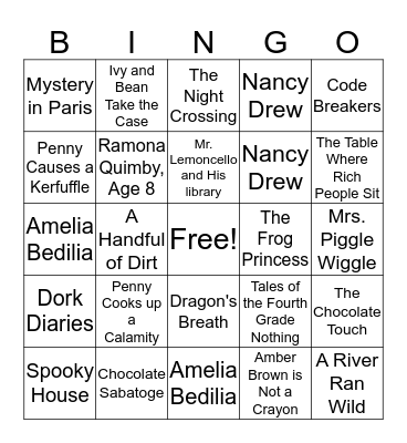 London's Summer Reading Bingo Card