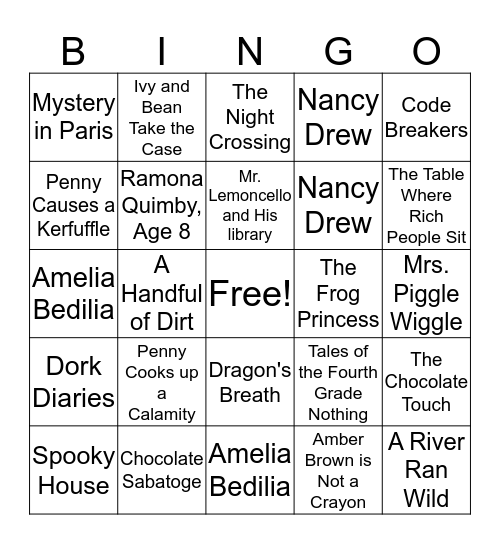 London's Summer Reading Bingo Card