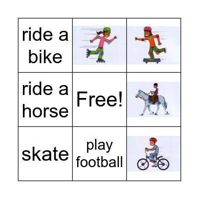 Outdoor Activities Bingo Card