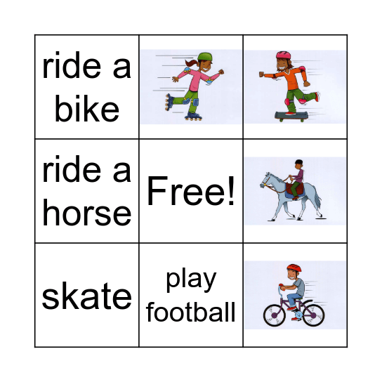 Outdoor Activities Bingo Card