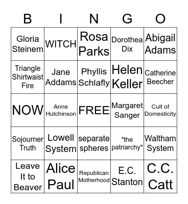 AP READING 2016 Table #71 Bingo Card