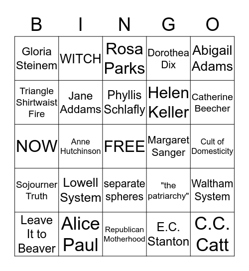 AP READING 2016 Table #71 Bingo Card